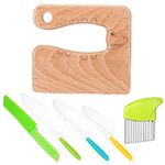 URXWQSA 6 Pieces Kids Knife Set for Cooking and Safe Cutting Veggies Fruits, Montessori Kitchen Tools for Toddlers, Chopper, Cutting Fruit and Vegetable