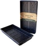 Handy Pantry 10-Pack 1020 Garden Growing Trays with Drain Holes - 10" x 20" Plastic Plant - Wheatgrass Sprouting, Microgreens Seed Tray, Hydroponic Trays, Nursery Flats, Greenhouse Supplies.