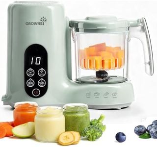 GROWNSY Baby Food Maker with Steam Basket, One Step Baby Food Processor Steamer Puree Blender Grinder Mills Machine, Auto Cooking Grinding and Sterili-zing for Healthy Homemade Baby Food, Green