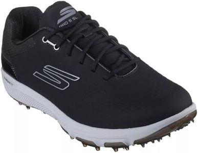 Skechers Golf Men's Pro 6 Waterproof Golf Shoe Sneaker, Black/Gray Spikeless, 10.5