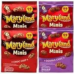 Chocolate Cookies Bundle with Maryland Mini Cookie Choc Chip 6 Pack 120g x2 and Double Chocolate 6 Pack 120g x2 (4 Pack)