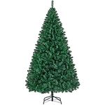 Yaheetech 7ft Artificial Christmas Tree Hinged Spruce Xmas Pine Tree with Foldable Stand Holiday Decorations Indoor/Outdoor