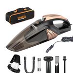 Shakti Technology Sweep High Power Auto Car Vacuum Cleaner for Deep Cleaning, Hand Held Portable Cars Vacuum for Car Cleaning with DC 12V, 140W Vacuum Motor & 5000 PA Powerful Suction