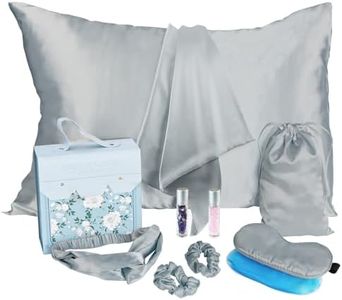 Gifts for Teen Girls, Gifts Basket for Women, Teenage Girl Gifts Ideas, Girlfriend Mom Tween Christmas Birthday Gifts, Satin Pillowcase, Satin Eye Mask & Hair Accessories