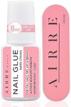 8ml AIRRE Extra Strong Nail Glue for Nail Tips, Press-On Nails & Acrylic Nails Brush-On Nail Glue & File for Glue-On Fake Nails, Fix Broken Nail Repair. Acrylic Nail Glue Nail Bond Nail Glue Gel