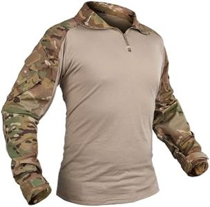 IDOGEAR OUTDOOR G3 Combat Shirts Camo Military Shirts with 4 Pockets Tactical Assault Long Sleeve for Paintball Airsoft(Multi-camo,Small)