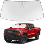 Windshield Sunshade Custom for GMC 1500 2500 3500 2021 2020 2019 Reflective Heat Sun UV Protector Foldable Front Window Shade Upgrade Accessories