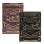 Monarchs Playing Cards 2 Pack Decks | Purple Deck and Blue Deck | by Theory11 | with Embossed Tuck Boxes