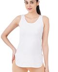 Brida Women's Cotton Slips & Camisoles - Wide Straps - Comfortable Everyday Wear, Nightwear, Salwar & Churidar Slips - Salwar Slips(White,L)