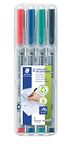 STAEDTLER 311 WP4 Lumocolor non-permanent pen, 4 assorted colors