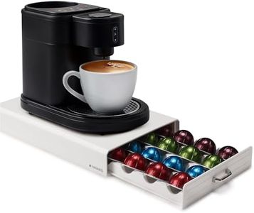 Navaris Coffee Capsule Storage - Compatible with Nespresso Vertuo Pod Holder - Stylish Capsules Organiser - Extra Pods Storage Accessories for Coffee Bar - Creme