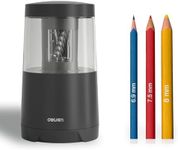 Deli Electric Pencil Sharpener Fast Sharpen Electic Rotary Pencil Sharpener Battery Operated USB Dual Power Supply Drive Auto Stop Automatic Pencil Sharpener for School Classroom Office Home (Black)