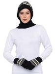 AMOLDO Women's Soft Knitted Winter Warm Woolen Cap with Woolen Lovely Muffler|Fur Cap with Muffler (Black with Gloves)