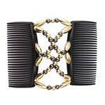 Beads Hair Combs Magic Elastic Hair Clips Stretchy Hair Comb Double Clips for Women Girls Hair Accessory