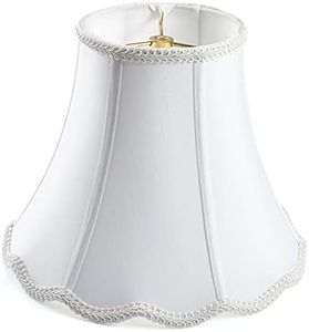 White Bell Scalloped Lamp Shade 5'' Top x 10'' Bottom x 8.3'' Slant Height x 8'' Vertical Height Imperial Lampshade Replacement, Brass Spider