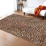 Animal Leopard Print Children'S Rugs, Brown Vintage Texture Living Room Rugs, Children'S Rooms, Play Rugs, Decorative Rugs 120×180cm