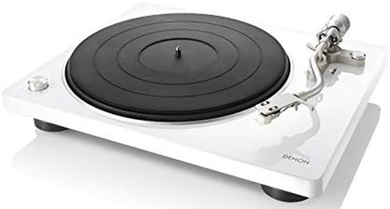 Denon DP-400 (White) Semi-Automatic Analog Turntable with Speed Auto Sensor | Specially Designed Curved Tonearm | Supports 33 1/3. 45, 78 RPM (Vintage) Speeds | Modern Looks, Superior Audio