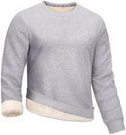 Gihuo Men's Crewneck Sweatshirt Winter Warm Sherpa Lined Pullover Fleece Top Heavyweight Loungewear Sweatshirt (Grey, Large)