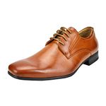 Bruno Marc New York Men's Dress Shoes Leather Lined Formal Oxfords Suit Shoes Gordon-03 Brown Size 8 M US