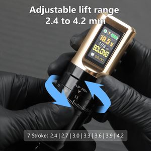 Solong Wireless Tattoo Kit – Gold, Professional Rotary Machine Set