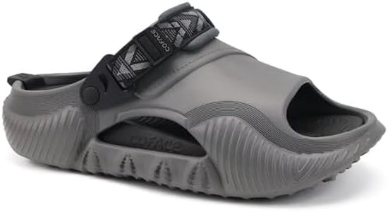 COFACE Mens Clogs with Arch Support Orthopedic Sandals for Men Orthotic 2025 Recovery Mules Man Plantar Fasciitis Summer Casual GreyBlack Size 9