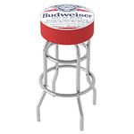 Trademark Gameroom Budweiser Chrome Padded Bar Stool with Swivel