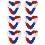 ILOVEFANCYDRESS RED, WHITE AND BLUE FEATHER BOA - UNITED KINGDOM FLAG COLOURS FEATHER BOA SPORTS UNION JACK BOA (PACK OF 6)