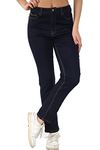 MYT Womens Magic Shaping Straight Leg Jeans Stretch High Waisted Ladies Denim Trousers Indigo 16