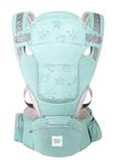 POLKA TOTS 6 In 1 Baby Carrier Detachable Hip Seat, Ergonomic Convertible Cushioned Toddlers Carry Bag Strong Back Adjustable Soft Kangaroo Waistbelt 3 To 36 Months Infants (Shell Green)