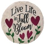 Spoontiques Live Life in Full Step Stone Outdoor Garden Décor, Multicolored