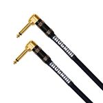 Mogami PLATINUM GUITAR-03RR Pedal Effects Instrument Cable, 1/4" TS Male Plugs, Gold Contacts, Right Angle Connectors, 3 Foot