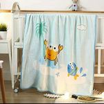 CUTEABLY Baby Blanket Cartoon 1 Ply Print Light Weight Soft Cozy Plush Fleece Coral Velvet Fuzzy Blanket for Boys Girls Kids Toddler All Season Blankets (320 Grams) - 100x150 cm