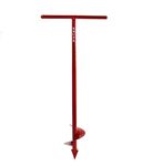 KRUFE Heavy Duty Post Hole Hand Auger (Single Blade, Red)