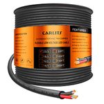 CARLITS 22 Gauge 3 Conductor 3x0.32mm² Electrical Wire, 50FT/15.24M 3 Core Cable Black Stranded Low Voltage 22/3 Cable PVC Case, Flexible Extension Power Cord for LED Lamp