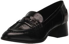 Vince Camuto Women's Carissla Block Heel Loafer Flat, Black, 7.5