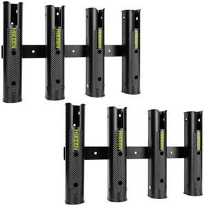 Hikeen Adjustable Fishing Rod Holder, 4 Tube Fishing Pole Holders Wall-Mounted Rod Rack for Boat Kayak Golf Cart Garage Crate Cooler Wagon RV(2 Pack)