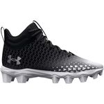 Under Armour Spotlight Franchise 3.0 RM Mens Football Cleats, Black/White/Metallic Silver, 12