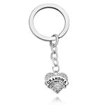 Birthday Christmas Gifts for Grandma Grandmother Diamond Pendant Keychain Key Tag