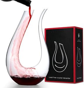 VASFFG Wine Decanter,Hand-Blown Crystal Glass Wine Carafe,Lead-Free Crystal Glass Wine Gift Set Accessories 1500ML