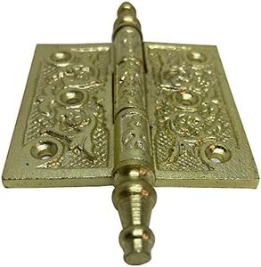 6”- Antique Hardware Depot - Victorian Style Ornate Decorative Antique Old World Hinge, Cast Wrought Iron for Doors, Cabinets Vintage Gold - HG104