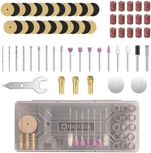 HARDELL 69pcs Rotary Tool Accessories, Power Rotary Tool Accessories kit with 1.0/1.6/2.3mm Diameter Shanks, Universal Rotary Tool Bits for Woodworking, Drilling, Engraving, Polishing, Carving