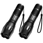 Beike Flashlights, 2-Pack Tactical Flashlights High Lumens, Powerful Small Flash Light, Super Bright LED Flashlight, Security Waterproof Flashlights, Use for Camping, Emergencies, Hiking, Travel, Car