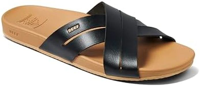 Reef Women's Cushion Spring Bloom Flip-Flop, Black Tan, 10 US