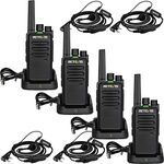 Retevis RT668 Walkie Talkie, PMR446 License-free 16 Channels, 2 Way Radio with Headset, Hands-free VOX, CTCSS/DCS, Squelch Scan,Rechargeable Walkie-Talkie Long Range(Black, 4Pcs)