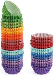 GUSTO [500Pcs] Mini Cupcake Liners for Baking, Colorful Muffin Liners, Food Grade & Grease-Proof, Baking Cups - Bright Assorted Colors for Cupcakes, Candy Cups and Cake Balls