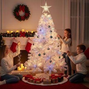 Alaskan Pine 7ft White Artificial Christmas Tree – Festive Decor