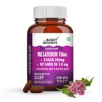 The Body Reserve Melatonin 10mg with Tagar 250mg - 120 Veg Tablets for Natural Sleep Aid, Muscle Recovery, Nerve Relaxation, and Stress Relief - Non-Habit Forming Sleep Aid for Men & Women