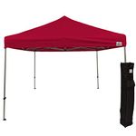 Impact Canopies 10' x 10' Pop-Up Canopy Tent, Straight-Leg Shelter with Steel Frame and Roller Bag, Red