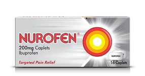 Nurofen Ibuprofen Tablets, 200mg, 16 Caplets, Pain Relief, Headache, Migraines, Cold and Flu, Back Pain Relief, Painkiller, 8 Hours Pain Relief, Cold and Flu, Over-The-Counter Medication