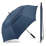 ZOMAKE Extra Large Golf Umbrella 80 Inch - Grand Parapluie de Golf Oversize Umbrella Double Canopy Vented Men's Golf Umbrellas for Rain Windproof Stick Umbrellas(New Navy Blue)